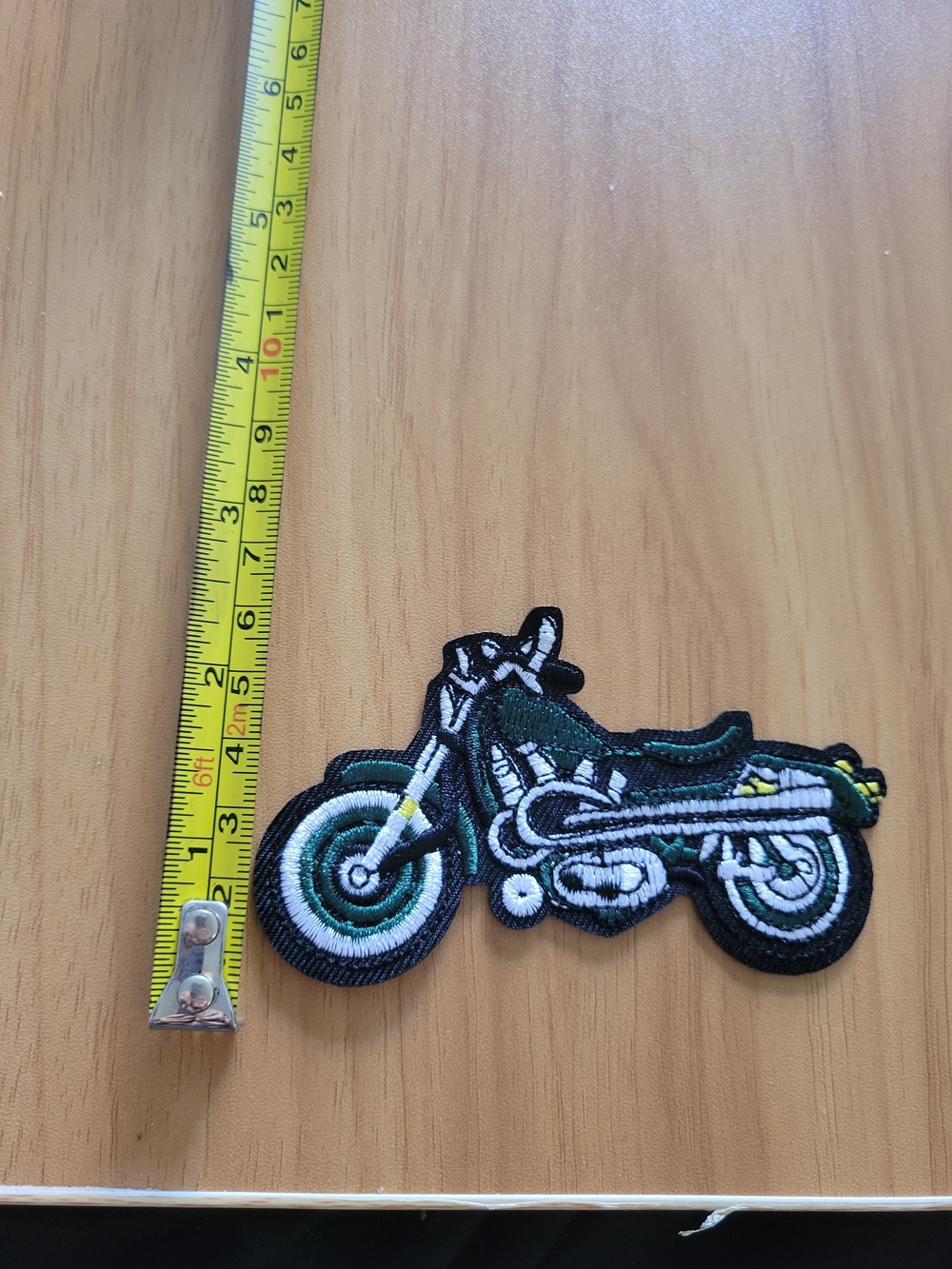 🎃BUY 2 GET 1 FREE🎃Embroidered Green Motorcycle Iron-On Hair Accessory Patch